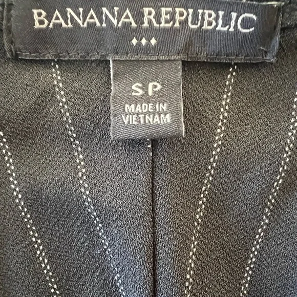 BANANA republic twist racer back dress, side slit, black pin stripe, small - Picture 2 of 11